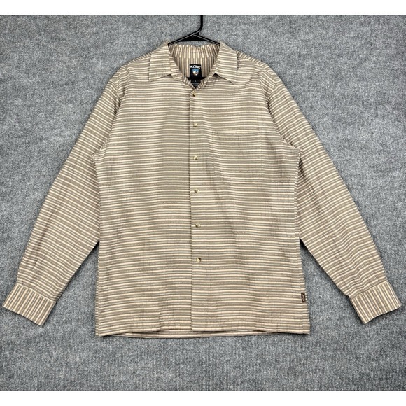 Kuhl Other - Kuhl Men's Large Seersucker Striped Long Sleeve Button Up Shirt Cotton Flaw